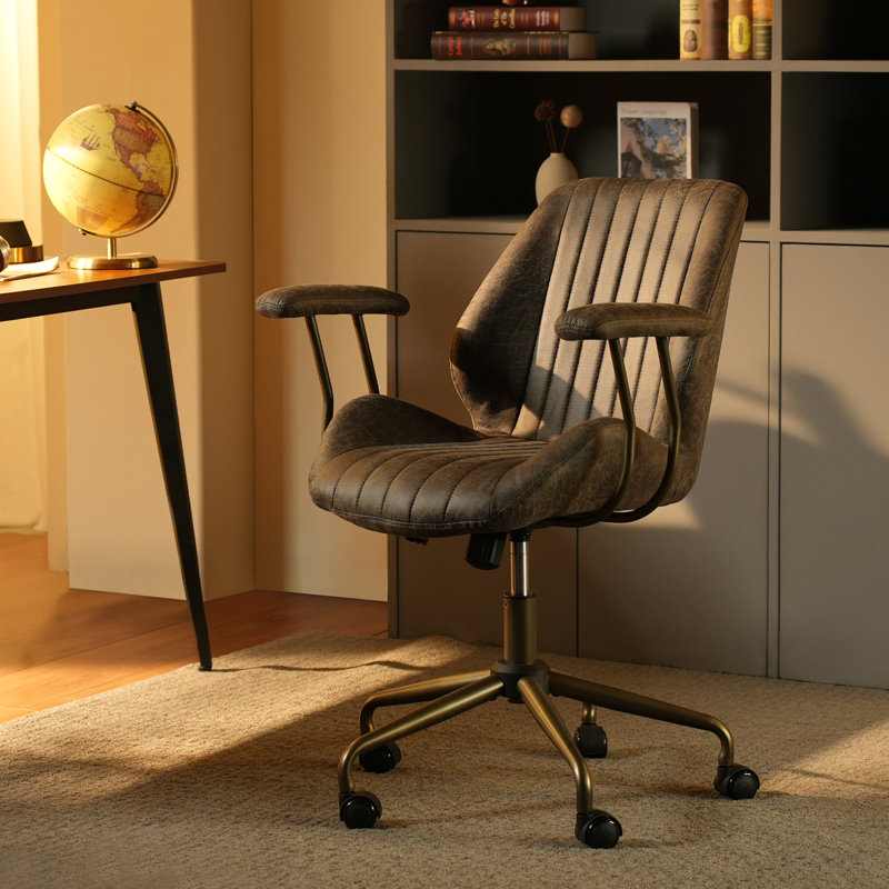 Daden Modern Swivel Office Chair,suede Fabric Gaming Chair,height Adjustable Home Office Desk Chair With Lumbar Support