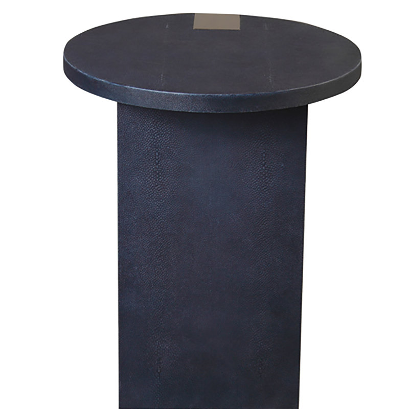 22'' Transitional Gray and Gold Round Wood & Metal Side Table