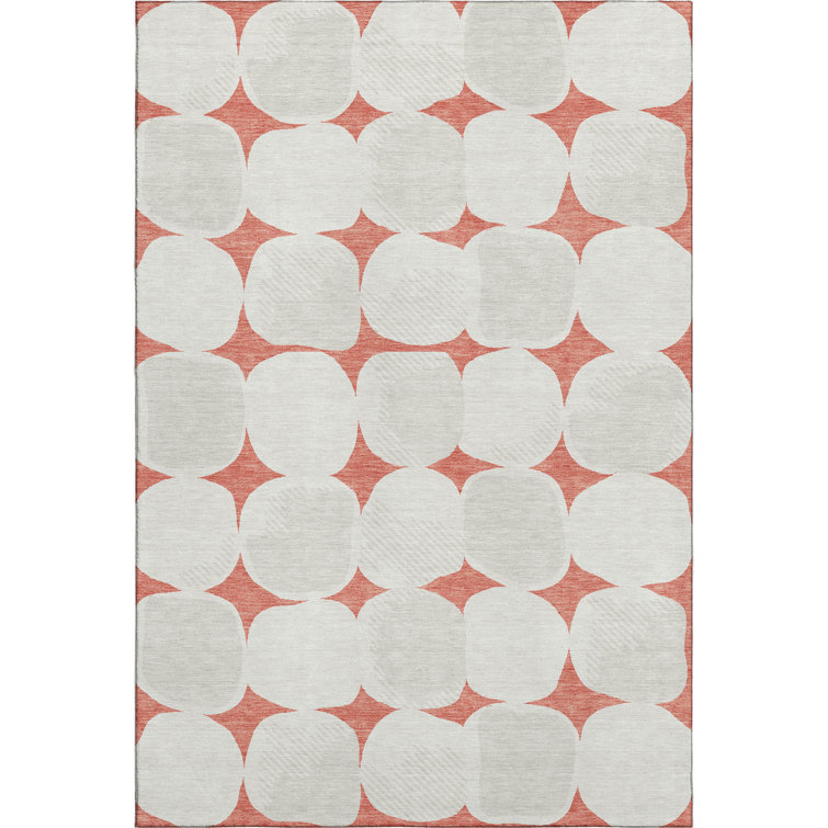 Premium Machine Washable Prisco Salmon Rug