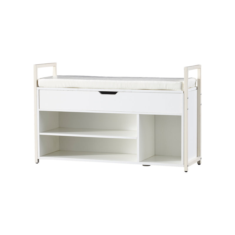 Hoffer 39.37" Shoe Storage Bench, Ancient White