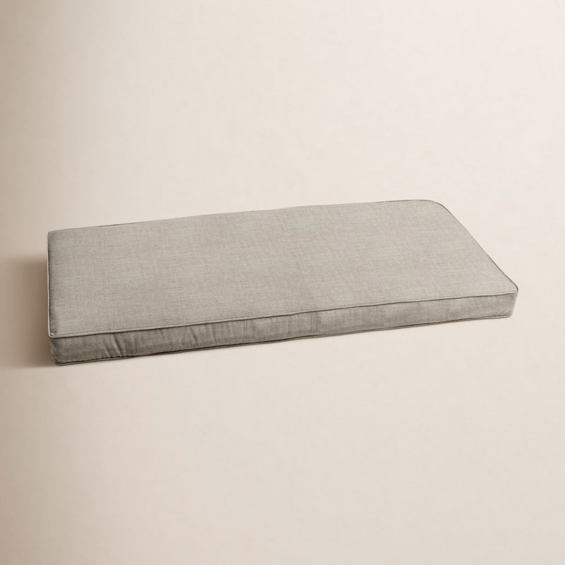 Coussin de banc intérieur/extérieur Sunbrella, l 48 po x P 17 po, Tissage uni argent coulé Sunbrella®