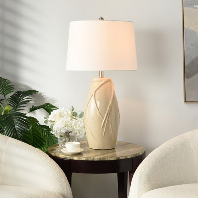 Starlite Ceramic Table Lamp - Starlite Cream - Off-White Shade