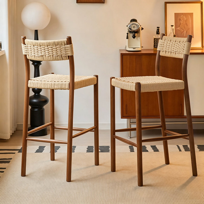 Chaise d'appoint à dossier bas en noyer (ensemble de 6), Noyer, 6, 37.80"