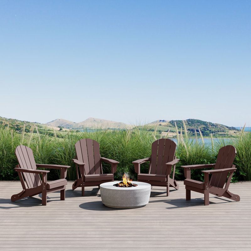 Laguna HDPE Folding Adirondack Chair, Dark Brown