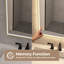 Anti-Fog Rectangular LED Bathroom Mirror, Frameless Gold Spray Edge, Touch Control Mirror-1286566921