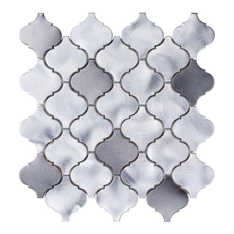 Gray Metal Aluminum Arabesque Mosaic Sheet Tile By Modket
