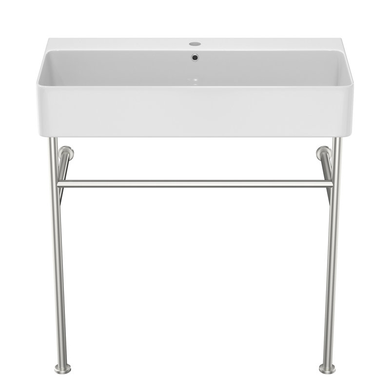 APRESSHUI 16.3'' Rectangular Bathroom Sink,  Polished Nickel