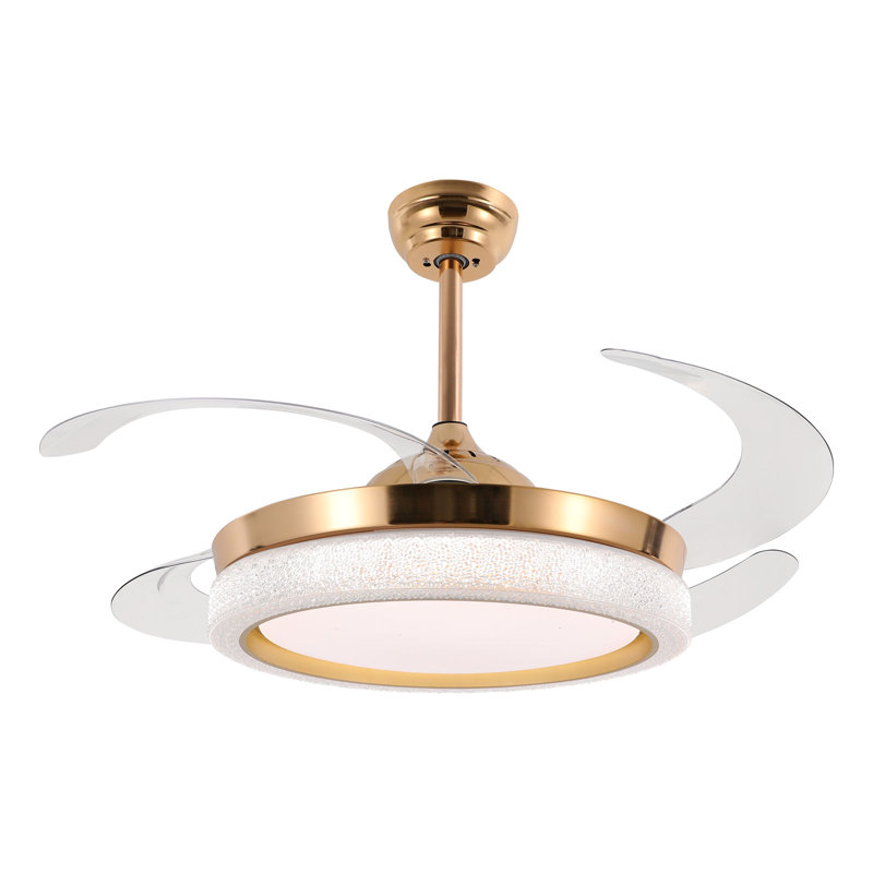 42" Retractable LED Ceiling Fan with Light and Remote