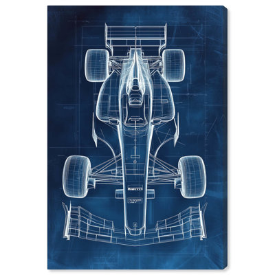 Race Car Blueprint Canvas by Art Remedy