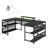 U-shaped Desk With Shelve And Led Lights