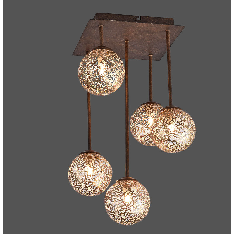 Eatonton 5 - Light Brown Cluster Pendant