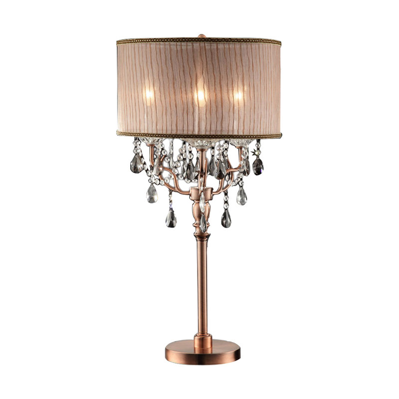 Culpepper 32" Clear and Rose Gold Faux Crystal Accent Table Lamp