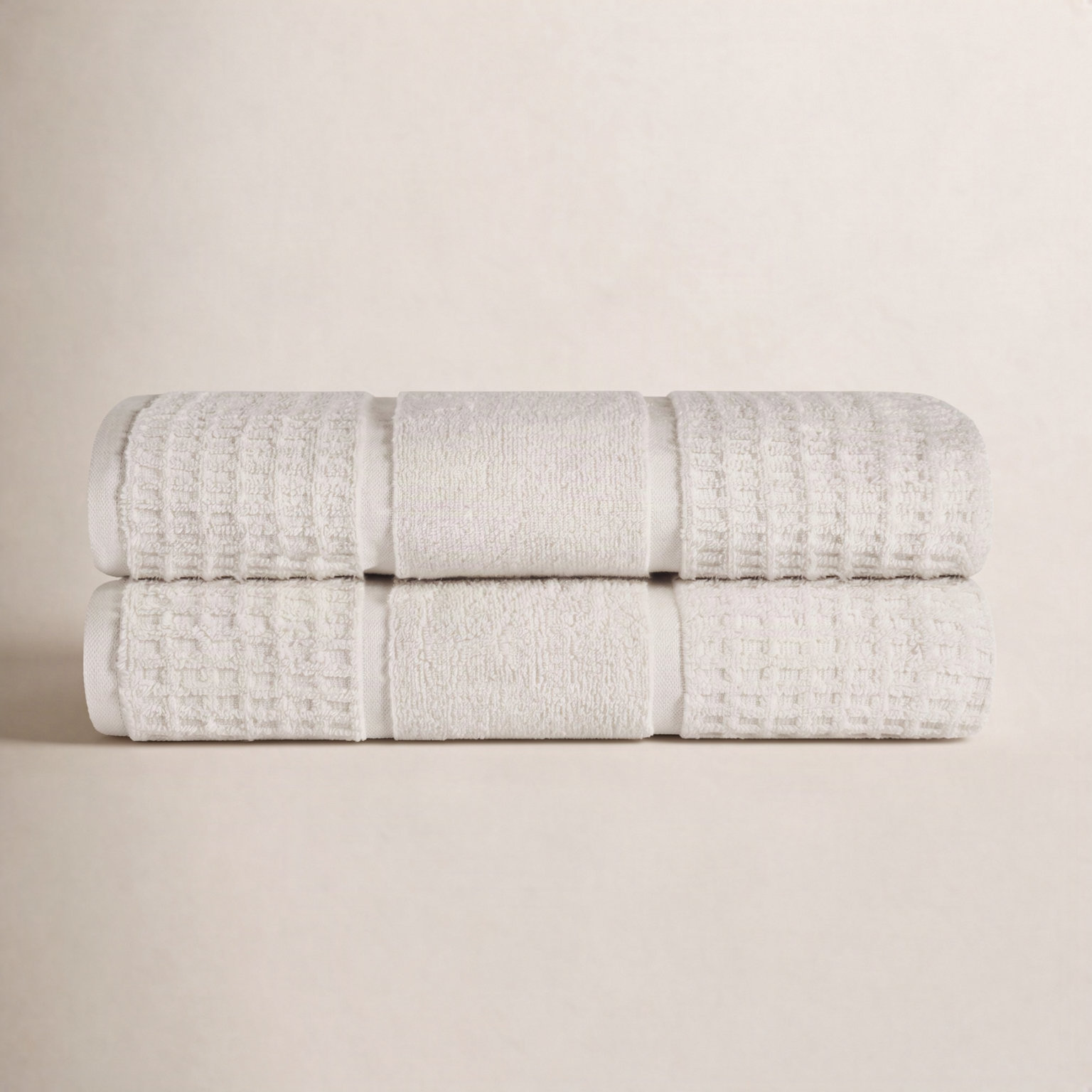 Hiyabel Waffle Cotton Bath Sheet Set, Stone