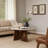 Kali Coffee Table 27" Natural Round Marble Tabletop Dark Brown Mango Wood Sculptural Base