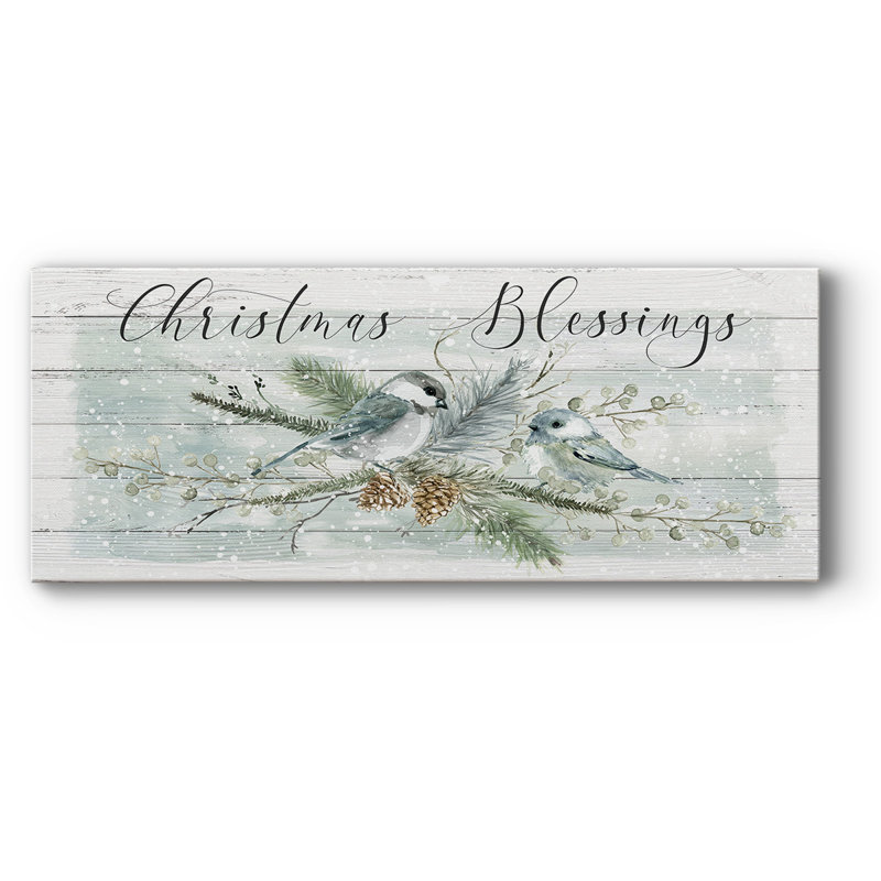 «Christmas Blessings On Canvas», art textuel, H 12 po x l 30 po x P 1,5 po