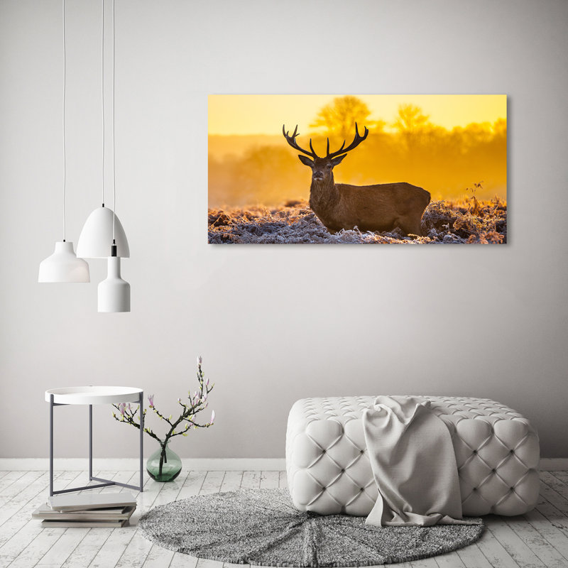 Deer Sunrise - Wrapped Canvas Print