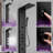 8.66" 8-Jet Rainfall Shower Panel System with Rainfall Waterfall Shower Head, Shower Wand and LED Light in Matte Black-93249638