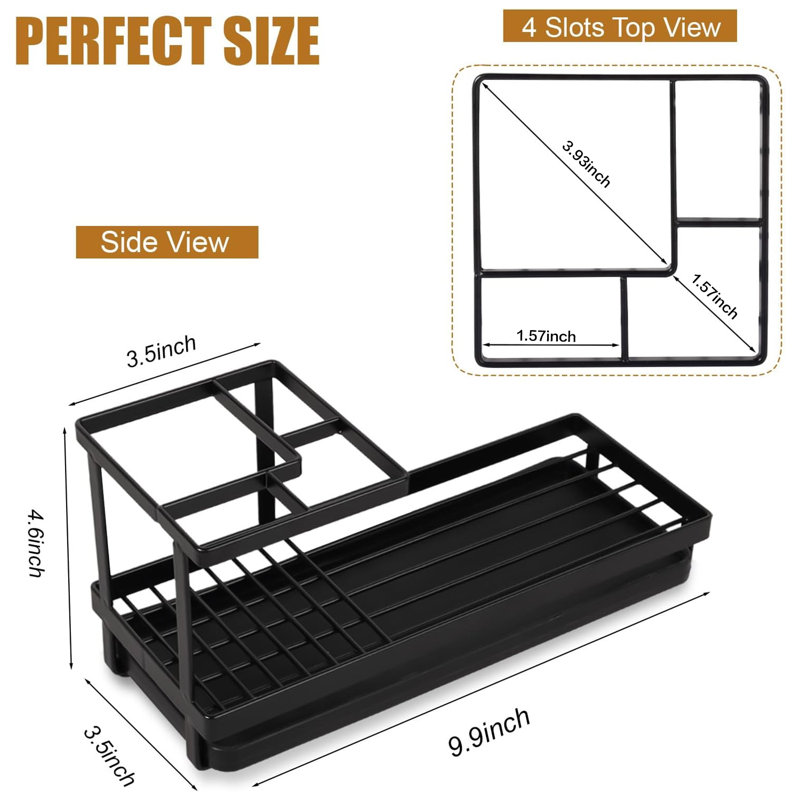 Toothbrush Toothpaste Storage Rack High Anti-Rust, Black