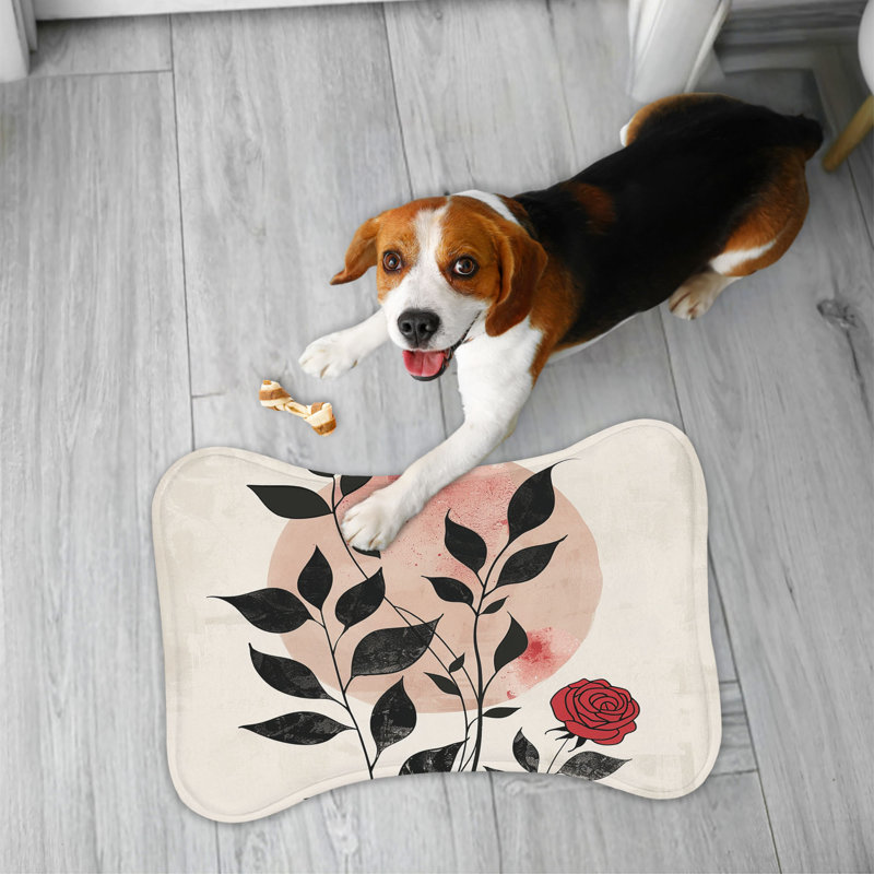 Élégant motif de roses - tapis d'alimentation en os 1 pièce
