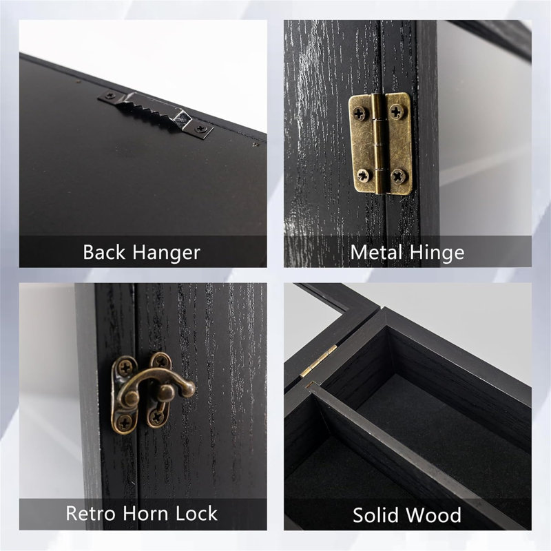 Shadow Box Frame With Removable Shelves, Black Deep Memory Box Display Case For Military Medals Flowers Keepsake Collectibles