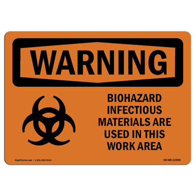 Panneau en aluminium Biohazard Infectious avec symbole 12 x 18
