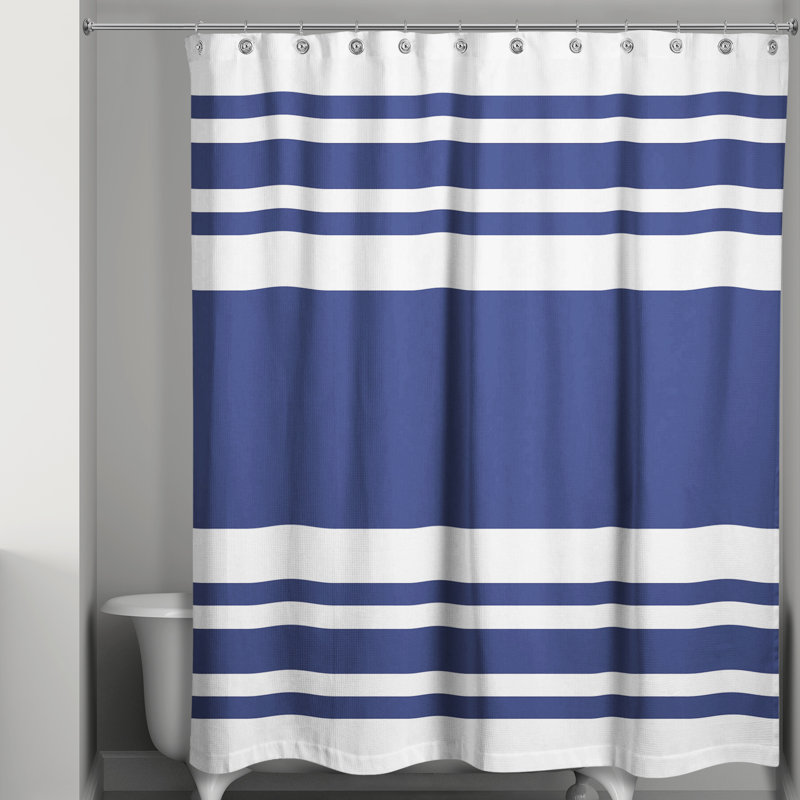 Rideau de douche Hylan, Bleu marine rayé 2