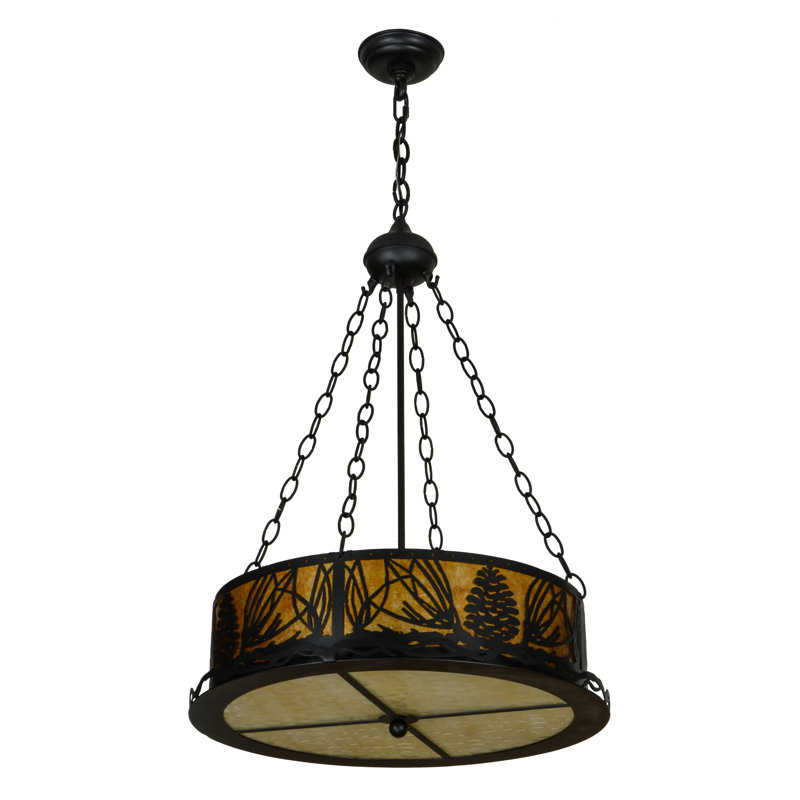 Luminaire suspendu tambour 4 lumières unique