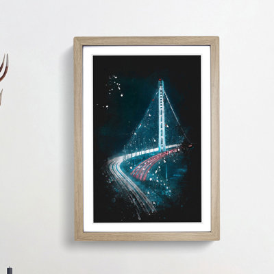 Oakland Bay Bridge in San Francisco - Picture Frame Graphic Art Print