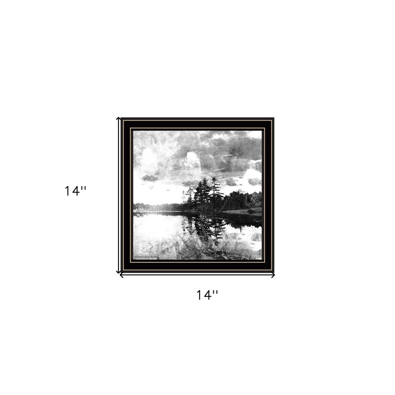 «Lakeside Pines», reproduction d'art encadrée noire