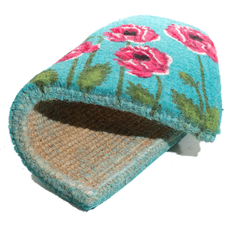 Paillasson 18 po x 30 po bleu orange et vert Coir