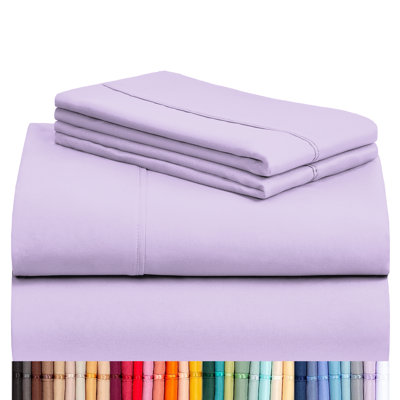 Luxclub 3 PC Lavender Twin Silky Soft Cooling Extra Deep Pocket Performance Sheet Set