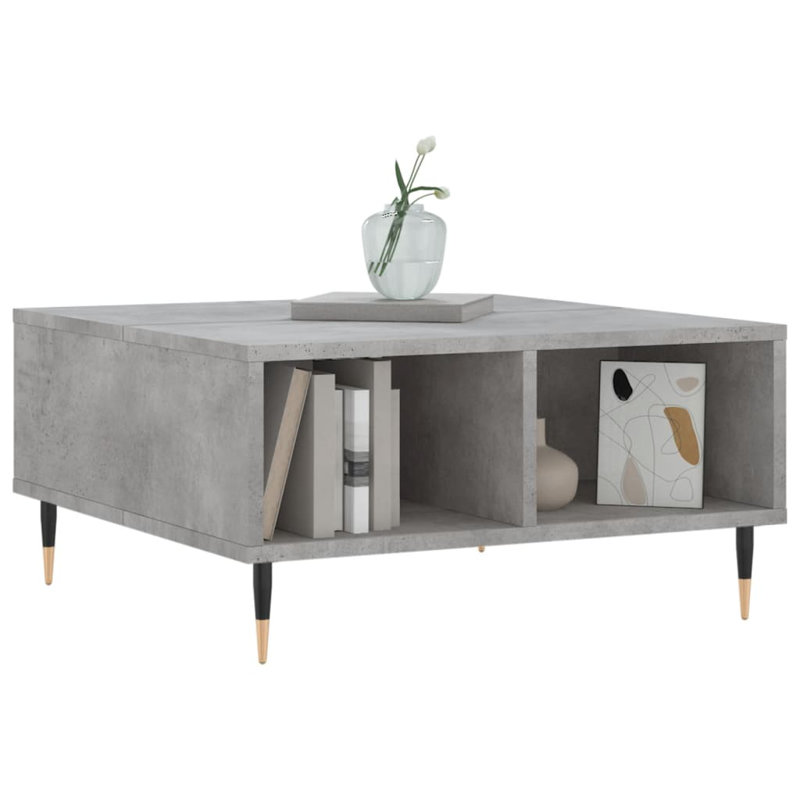 Malvoisin Coffee Table 60x60x30 cm Engineered Wood, Concrete Grey