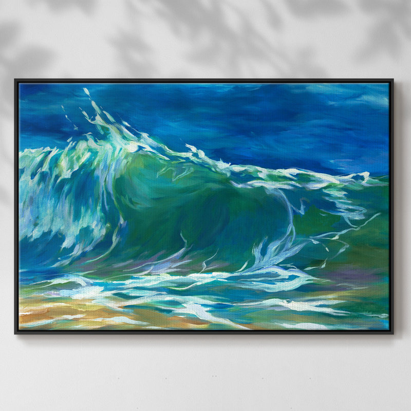 Green Flash encadré sur toile, H 17 po x l 25 po x P 2 po, Noir