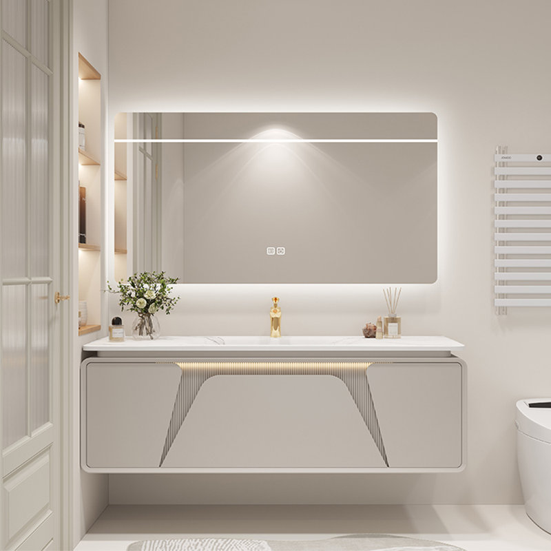 Armoire de salle de bain minimaliste de style italien, H 19,7 po x l 55,1 po x P 19,7 po