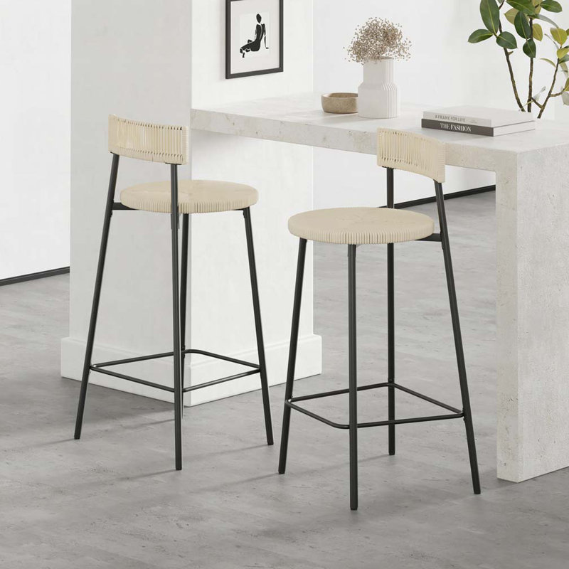 Hand Woven Bar Stools with Back