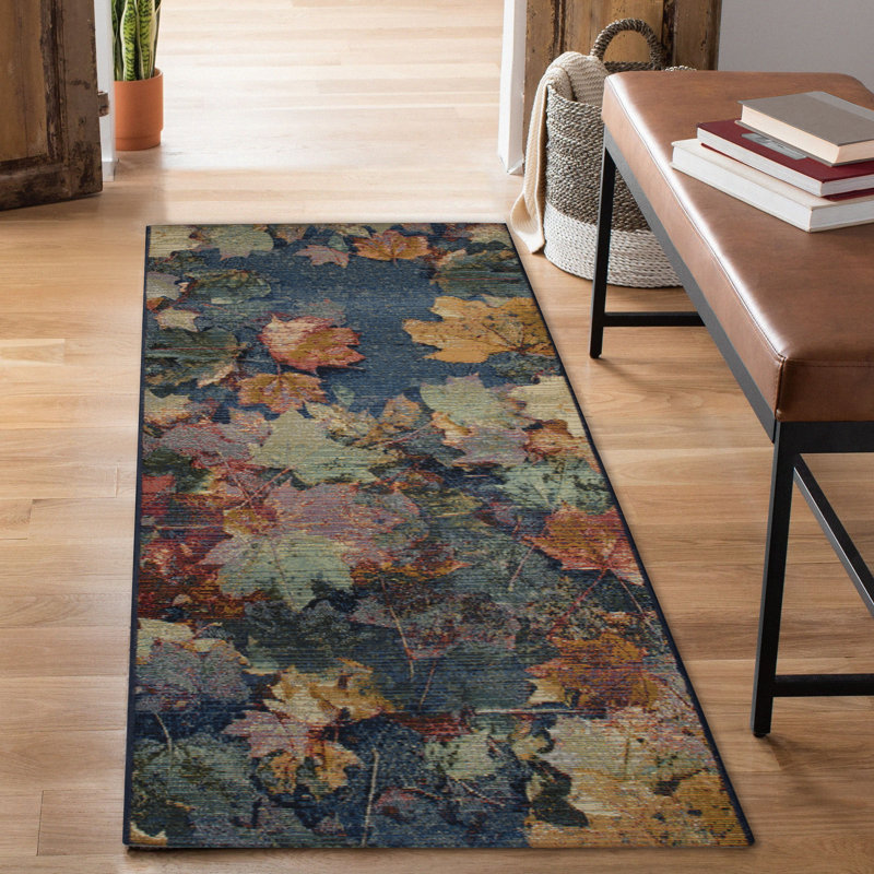 Andreane Floral Synthetic Non-Skid Kitchen Mat, Runner 1'11" x 4'11"