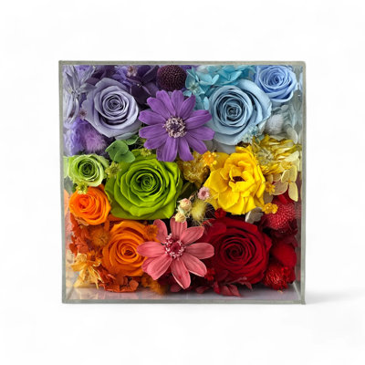 Arrangement de roses en boîte