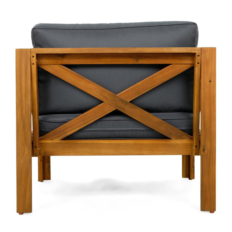 Set of 4 Patio Lounge Chair, Dark Gray