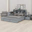 Lit plateforme en bois avec espace de rangement multifonctionnel, table de chevet, 2 tiroirs, ports USB et bureau-1214043780