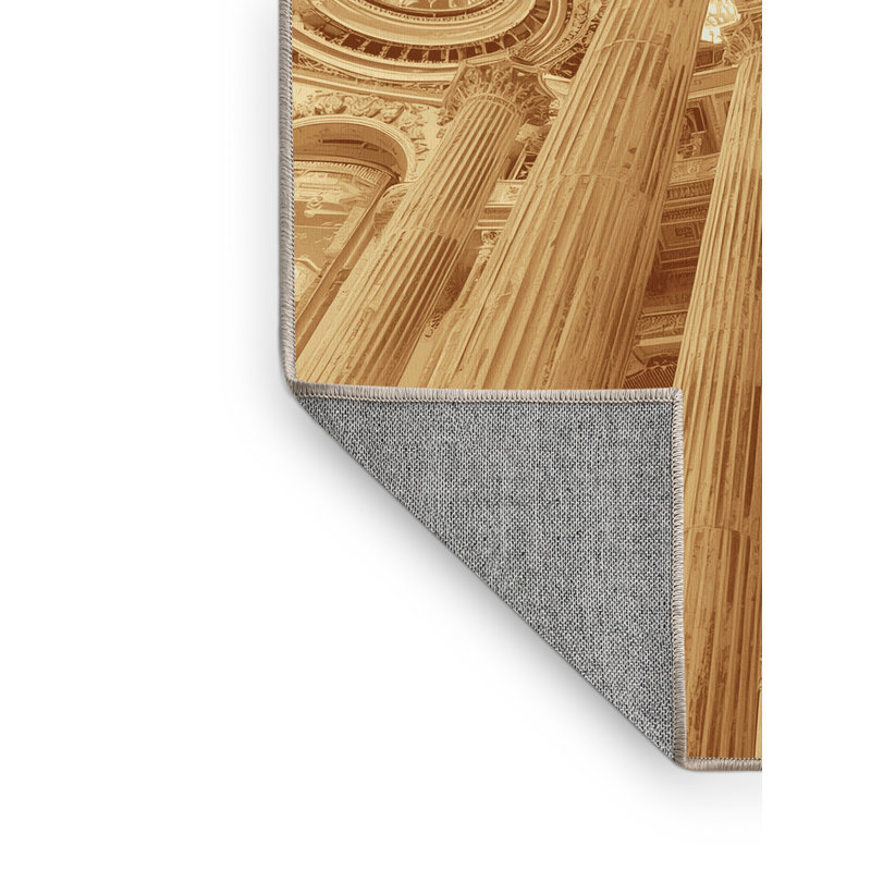 Tapis oriental brun lavable à la machine Botkins, 2x4