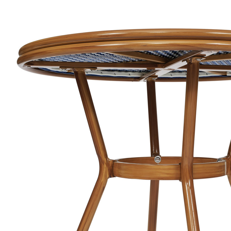 Table bistro commerciale Rylan, Bleu marine/blanc