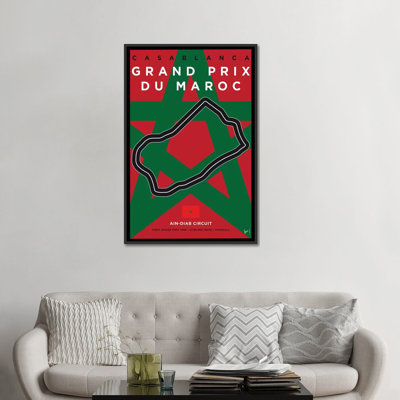 F1 Casablanca Race Track Minimal Poster by Chungkong - Wrapped Canvas Gallery-Wrapped Canvas Giclée