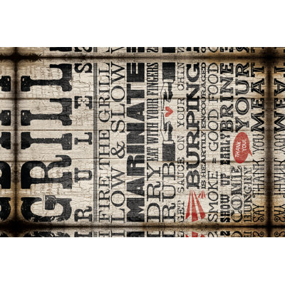 Grill Rules Colour - Wrapped Canvas Print