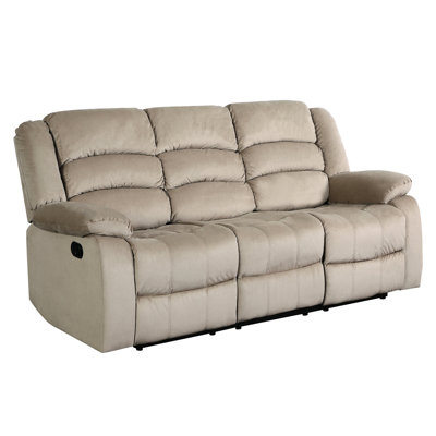 Stainless Steel Base With Microfiber Fabric Upholstery - Beige Reinforced Corner Blocks And Soft Padding