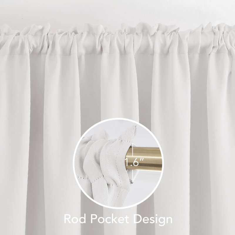 Northmoore Room Darkening Curtain Pair, 42" W x 63" L, Grayish White