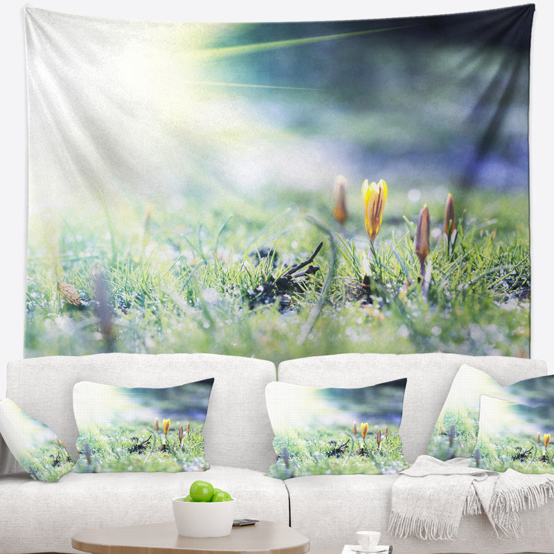 Tapisserie florale, H 50 po x l 60 po