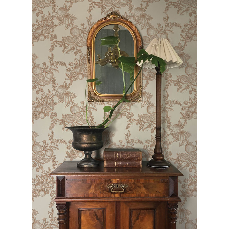 Papier peint Gerty Gold Fruit Toile, Doré