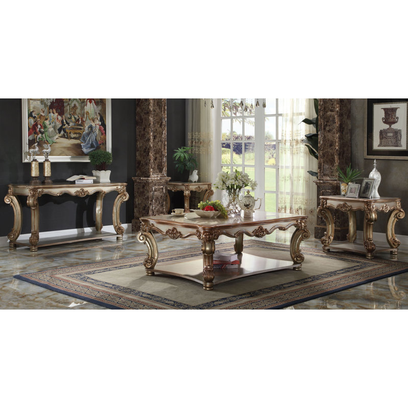 Gaenor Console Table, Gold Patina, 30" H x 58" W x 26" D