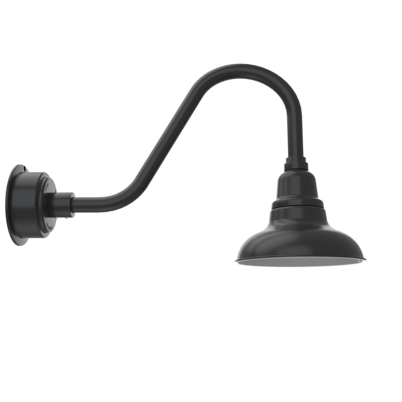 Luminaire de grange d'extérieur à DEL Idella, Noir mat, H 18 po x l 8 po x P 27 po