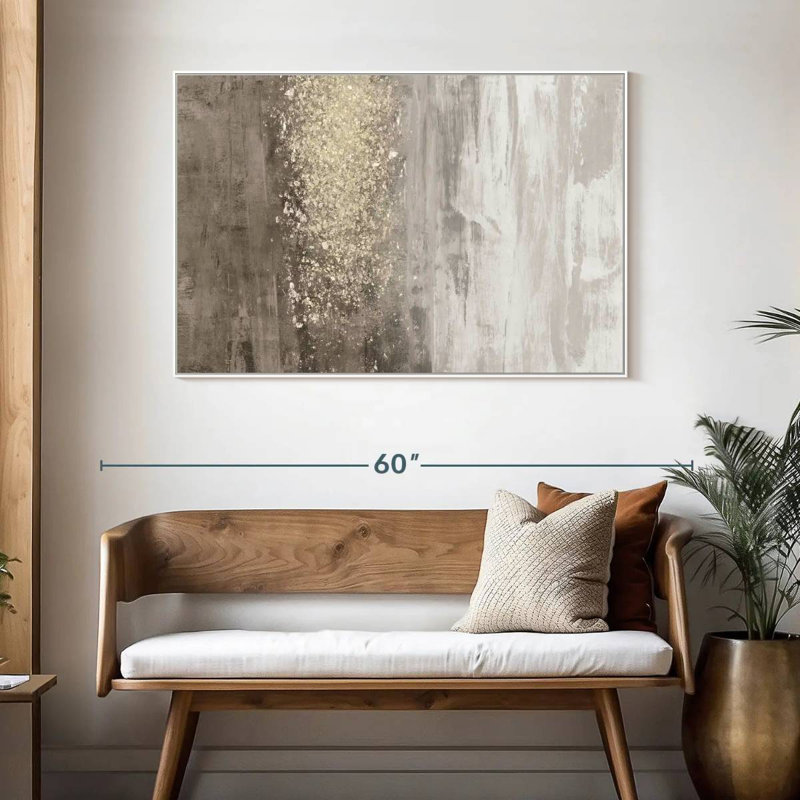 Glitter Rain II, 13 po x 9 po, Cadre flottant blanc